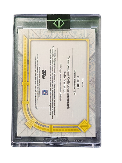 2024 Topps Transcendent Ichiro Suzuki Relic Patch Game Used Patch Auto