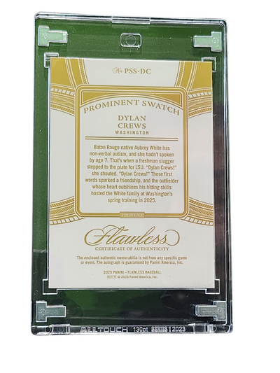 2025 Panini Flawless Baseball Dylan Crews #PSS-DC Prominent Swatch 19/20