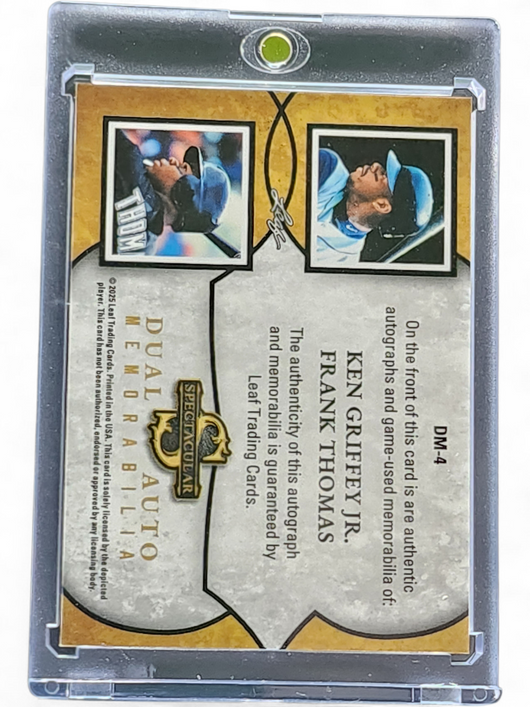 2025 Leaf Spectacular Dual Auto Ken Griffey Jr Frank Thomas #DMA 2/5 Game-Used