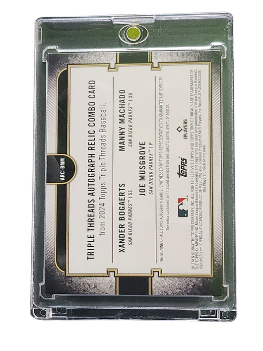 2024 Topps Xander Bogaerts Manny Machado Joe Musgrove #ARC-BMM Auto Relic Combo