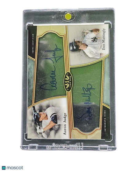 2020 Topps Tier One Clear One Dual Autograph Aaron Judge Don Mattingly #C1DA-JM