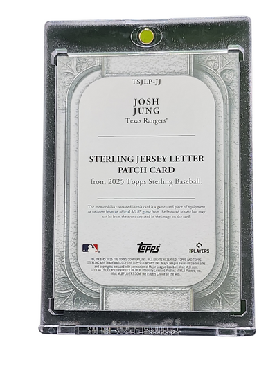 2025 Topps Sterling Josh Jung #TSJLP-JJ Game-Used Jersey Letter Patch Card