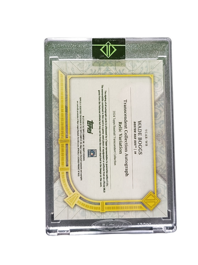 2024 Topps Transcendent  Wade Boggs #TCAR-WB Green Relic Variation Game-Used