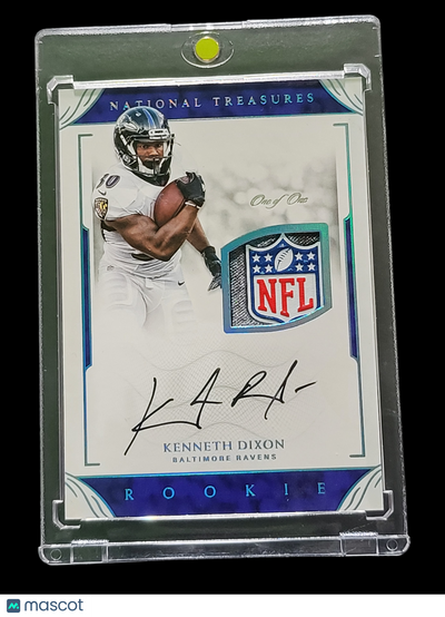 2017 Panini National Treasures Kenneth Dixon #29 Rookie Laundry Tag Shield Patch