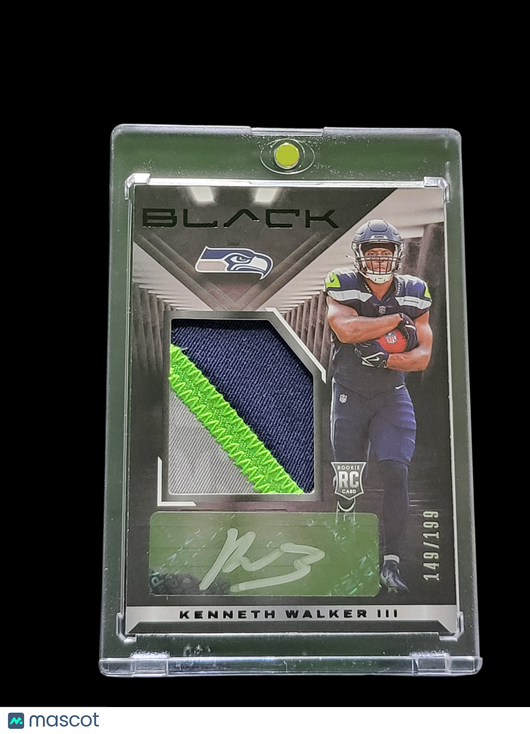 2022 Panini Black Kenneth Walker III #208 Patch 149/199 RC