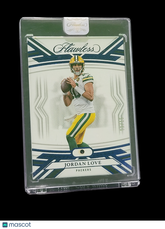 2024 Panini Flawless Football Jordan Love #25 Sapphire 09/15 Memorabilia