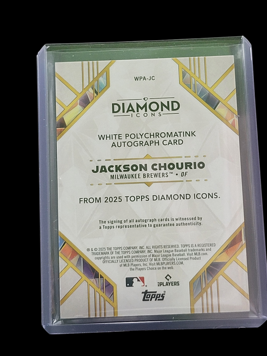 2025 Topps Diamond Icons Jackson Chourio #WPA-JC White Polychromatink 10/10