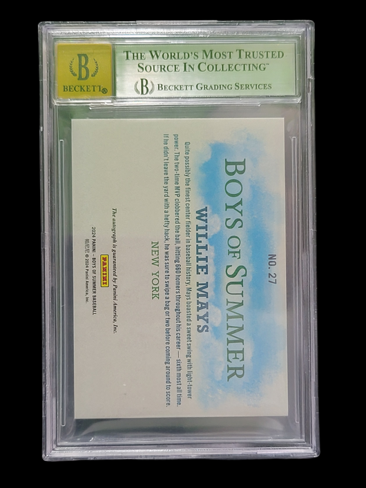 2024 Panini  Summer Fabric of the Game Lumber  Willie Mays #27 /99 BGS  Auto 10