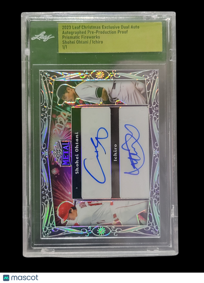 2023 Leaf Exclusive Metal Prismatic Fireworks Shohei Ohtani Ichiro 1/1 Proof