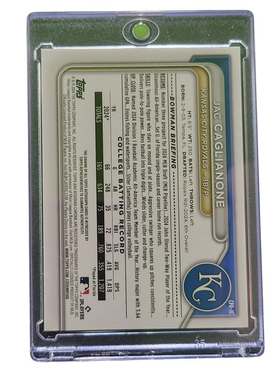 2024 Bowman Chrome Jac Caglianone #CPA-JC Green Refractor 76/99 1st Bowman