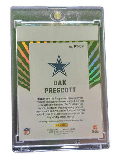 2022 Panini Clearly Donruss Passing the Torch Dak Prescott #PT-DP 34/49
