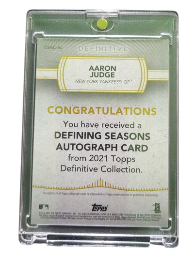 2021 Topps Definitive Collection Aaron Judge #DSAC-AJ Purple 4 /5