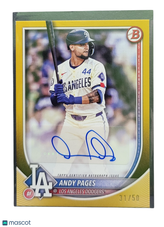 2025 Topps Bowman Andy Pages #PRV-AP Gold 31/50