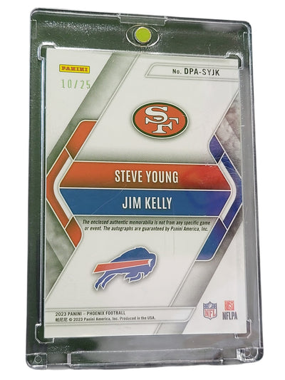 2023 Panini Phoenix Football Steve Young Jim Kelly #DPA-SYJK Auto Dual Patch/25