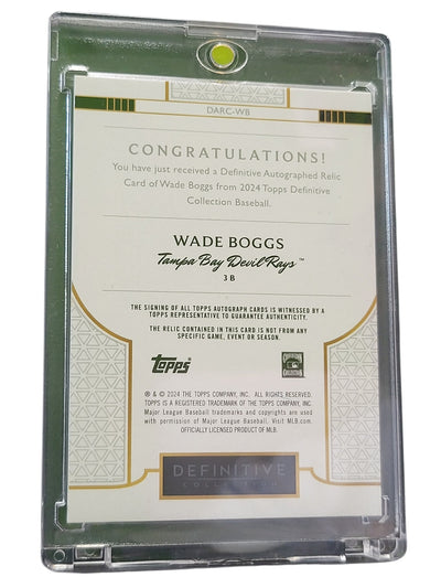 2024 Topps Definitive Collection Wade Boggs #DARC-WB Green 05/10 Game-Used