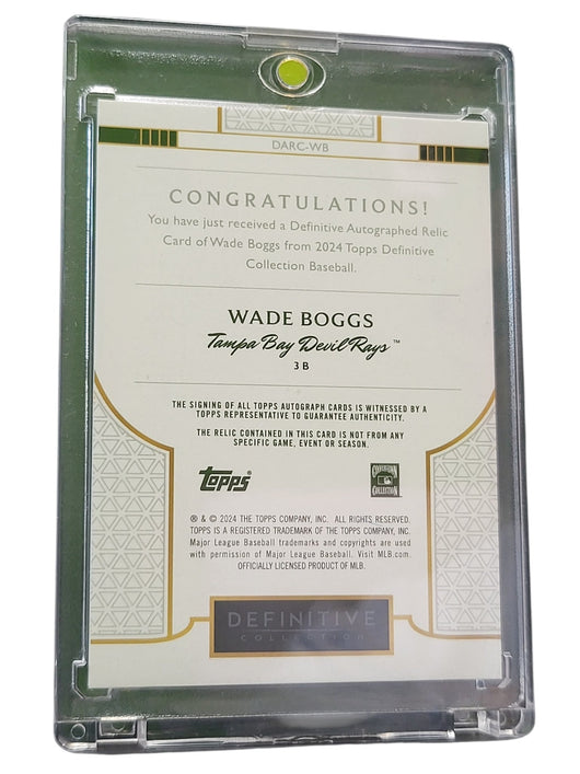 2024 Topps Definitive Collection Wade Boggs #DARC-WB Green 05/10 Game-Used