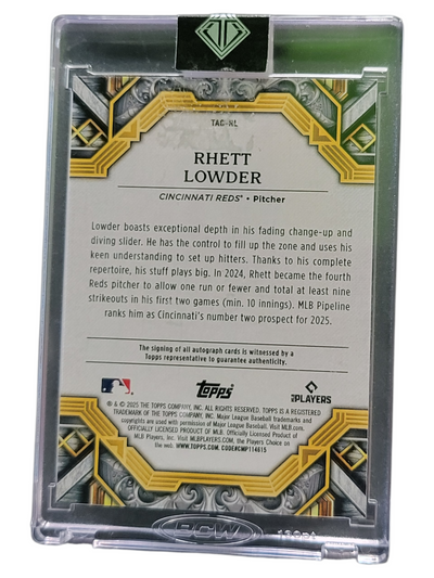 2025 Topps Tribute Rhett Lowder #TAC-RL RC 01/10
