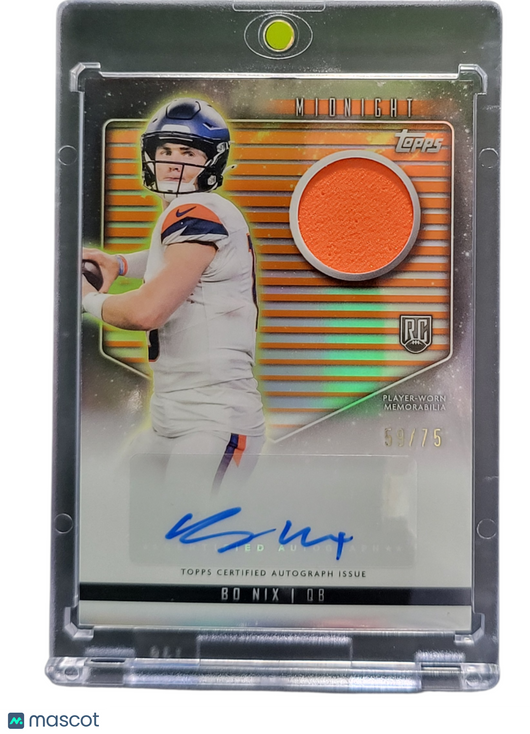 2024 Topps Midnight Bo Nix #RJA-BN Player-Worn Memorabilia RC 59/75