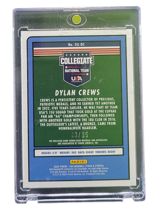 2023 Panini USA Baseball Stars & Stripes Silhouettes Dylan Crews #SIL-DC Jersey