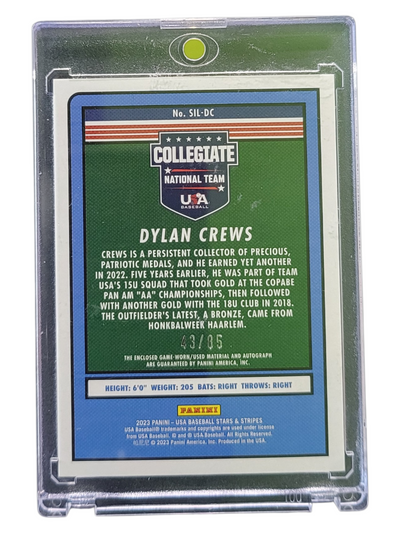 2023 Panini USA Baseball Stars & Stripes Silhouettes Dylan Crews #SIL-DC Jersey