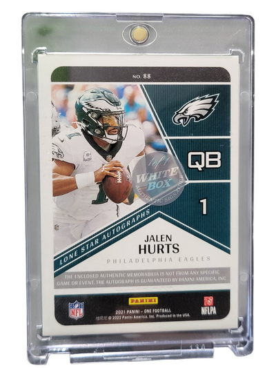2022 Panini One Lone Star Autographs Jalen Hurts #88 Patch Memorabilia 1/1