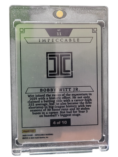2025 Panini Impeccable Stainless Stars /10 Bobby Witt Jr. #11