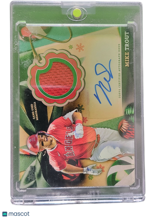 2024 Topps Holiday Mega Baseball Mike Trout #ARC-MT Game- Auto Relic Card