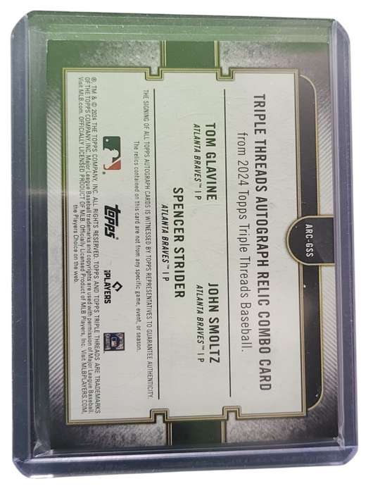 2024 Topps Triple John Smoltz Tom Glavine Spencer Strider /9  Auto Relic Game