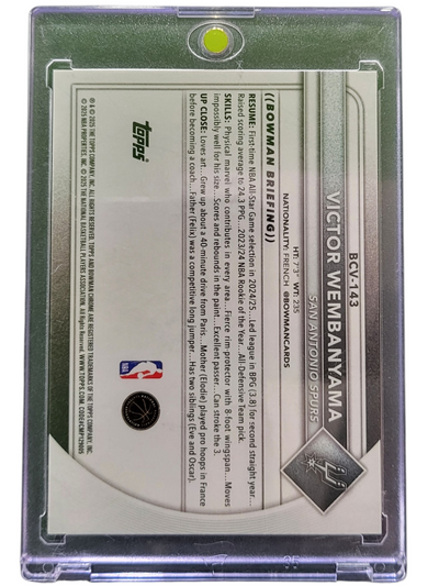 2025 Bowman Chrome Victor Wembanyama #BCV-143 Orange Shimmer Refractor