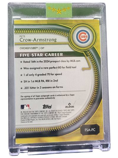 2024 Topps Five Star Pete Crow-Armstrong #FSA-PC Green 04/15