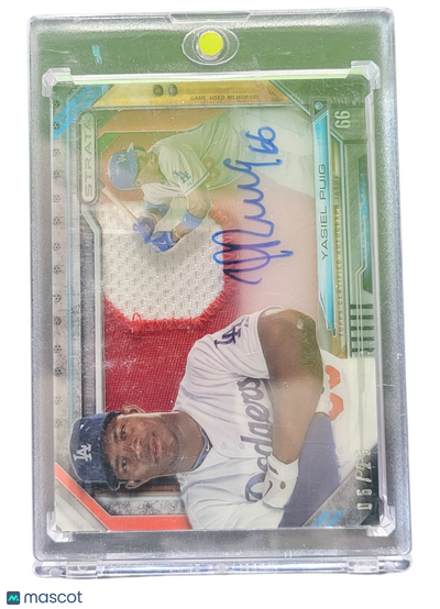 2015 Topps Strata Signature Relic Yasiel Puig #SSR-YP Patch Signature Relic
