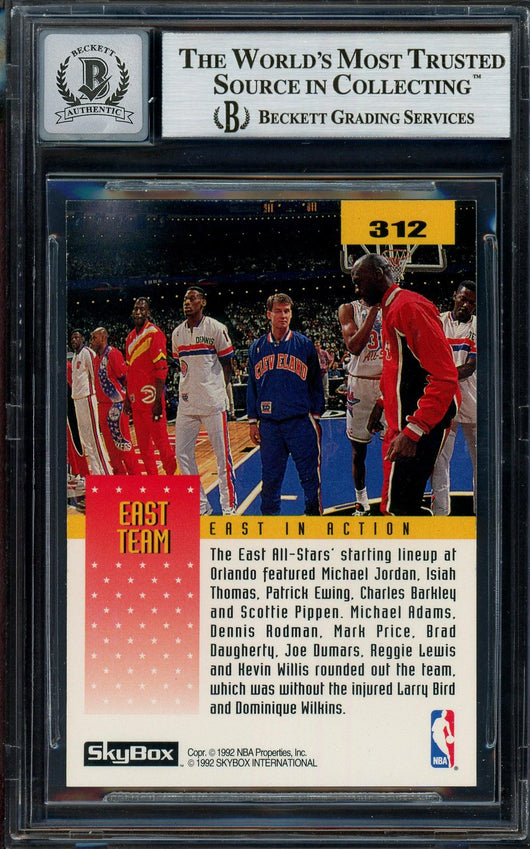 Dennis Rodman Autographed 1992-93 Skybox Card #312 Detroit Pistons Auto Grade Gem Mint 10 Beckett BAS Stock #194571