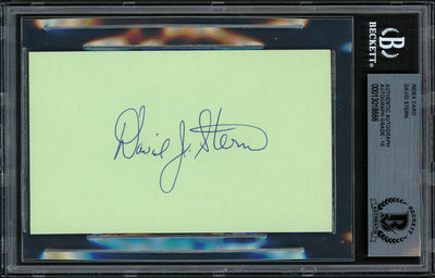 David Stern Autographed 3x5 Index Card NBA Commissioner Beckett BAS #13018666