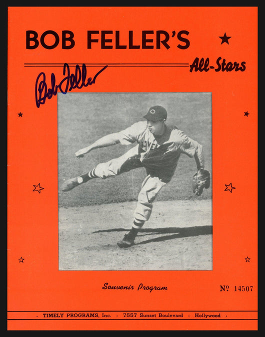 Bob Feller Autographed All Star Program Reprint Cleveland Indians SKU #195397