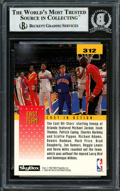 Dennis Rodman Autographed 1992-93 Skybox Card #312 Detroit Pistons Beckett BAS #12518322