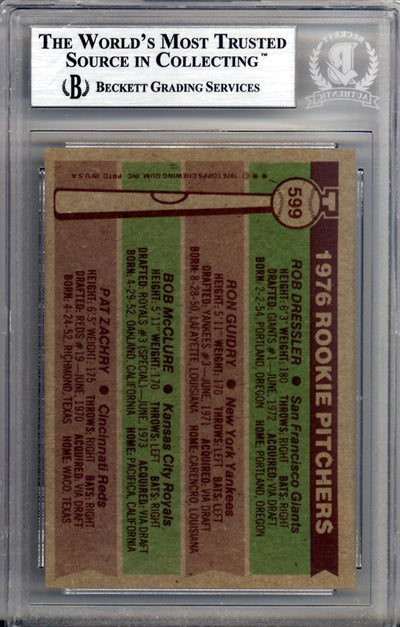 Rob Dressler & Bob Mcclure Autographed 1976 Topps Rookie Card #599 Beckett BAS #10211401