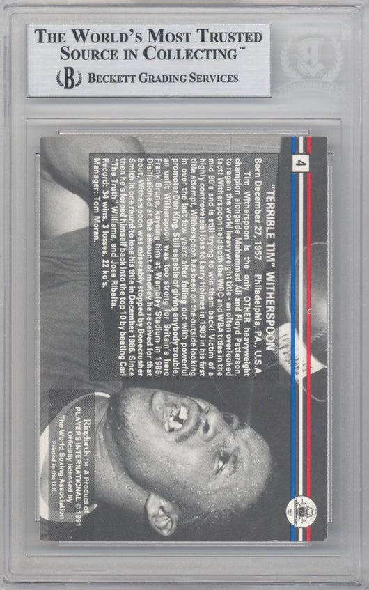 Tim Witherspoon Autographed 1991 Ringlords Card #4 Beckett BAS #10211708