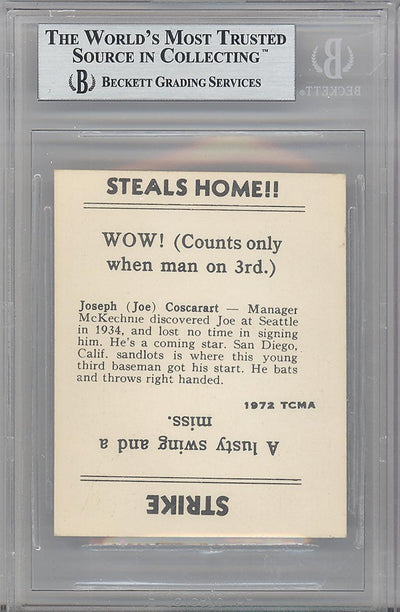 Joe Coscarart Autographed 1972 TCMA Card "Best Wishes" Beckett BAS #10265667