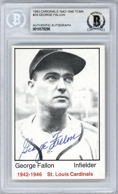George Fallon Autographed 1983 TCMA Card #24 St. Louis Cardinals Beckett BAS #10379296