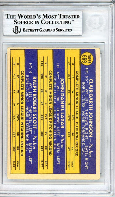 Bart Johnson & Dan Lazar Autographed 1970 Topps Card #669 Chicago White Sox Beckett BAS #10540309