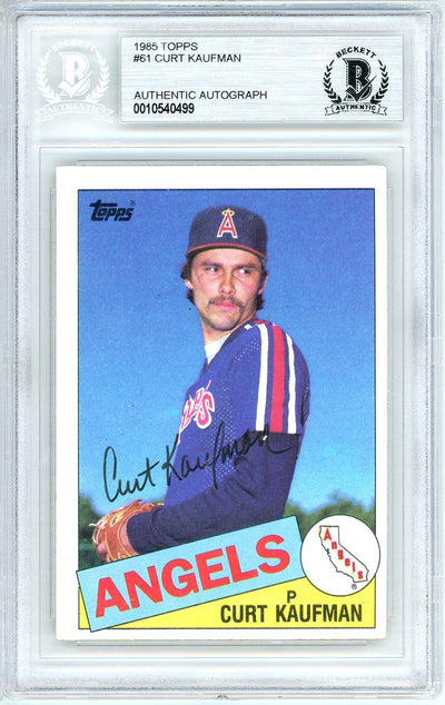 Curt Kaufman Autographed 1985 Topps Card #61 California Angels Beckett BAS #10540499