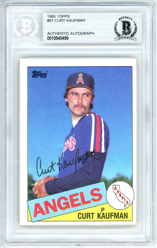 Curt Kaufman Autographed 1985 Topps Card #61 California Angels Beckett BAS #10540499