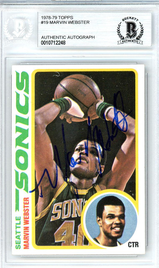 Marvin Webster Autographed 1978-79 Topps Card #19 Seattle Supersonics Beckett BAS #10712248