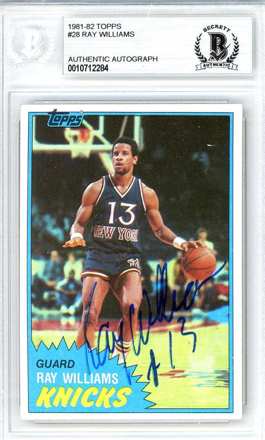 Ray Williams Autographed 1981-82 Topps Card #28 New York Knicks Beckett BAS #10712284