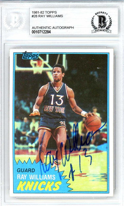 Ray Williams Autographed 1981-82 Topps Card #28 New York Knicks Beckett BAS #10712284