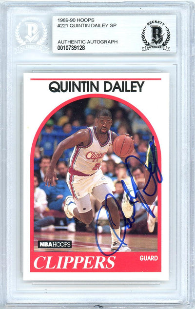 Quintin Dailey Autographed 1989-90 Hoops Card #221 Los Angeles Clippers Beckett BAS #10739128