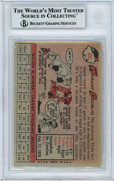 Whammy Douglas Autographed 1958 Topps Card #306 Pittsburgh Pirates Beckett BAS #10982223