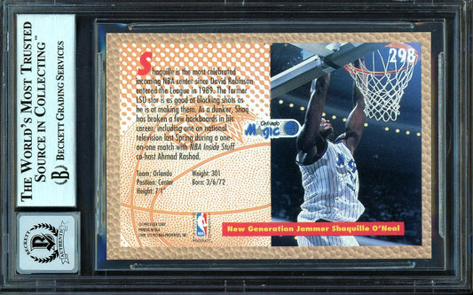 Shaquille "Shaq" O'Neal Autographed 1992-93 Fleer Rookie Card #298 Orlando Magic Beckett BAS #13314675