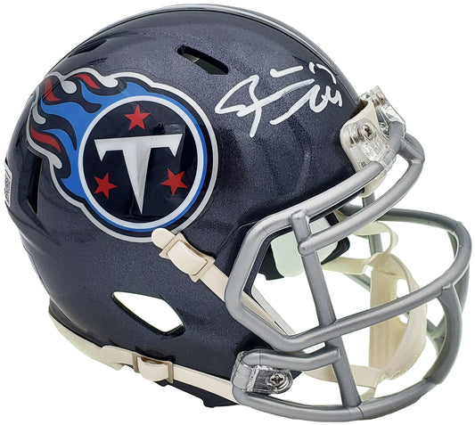 Ryan Tannehill Autographed Tennessee Titans Blue Speed Mini Helmet Beckett BAS QR Stock #197223