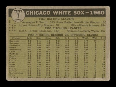 Johnny Cooney, Tony Cuccinello, Ray Berres & Don Gutteridge Autographed 1961 Topps Team Card #7 Chicago White Sox All 4 coaches SKU #197760